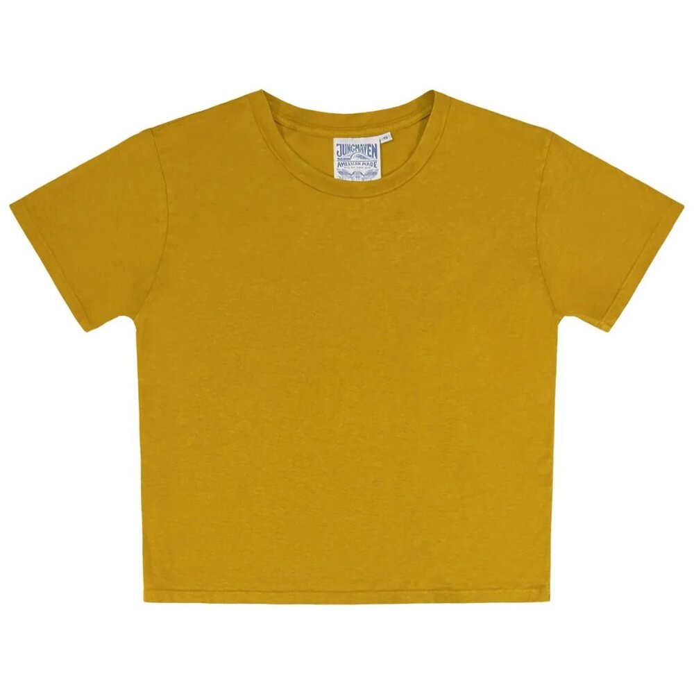 Jungmaven Cropped Lorel Tee in Spicy Mustard NWT